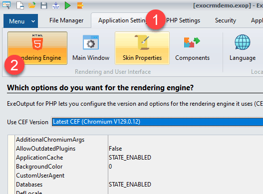 Configure Rendering Options