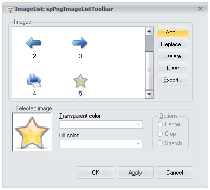 Memorize the number associated to the imported image and click OK