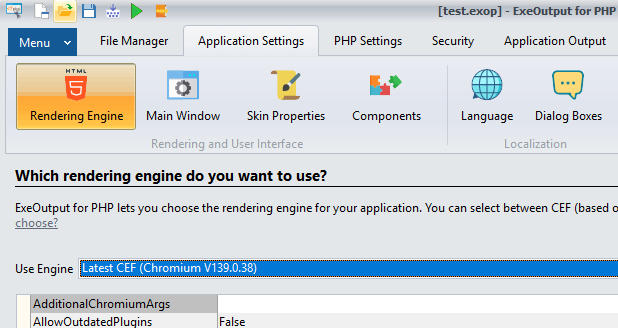 Choose Rendering Engine