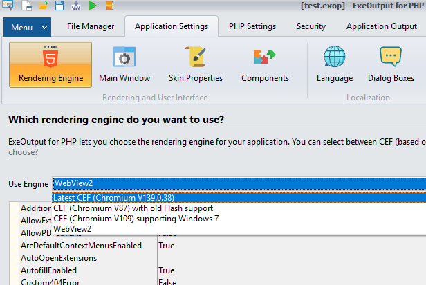 WebView2 or CEF engine